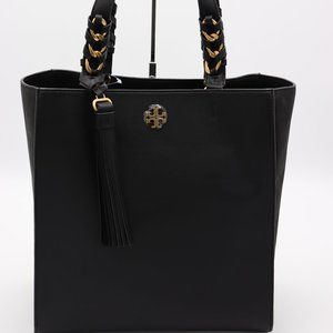 Tory Burch Brooke Black Leather Tote Shoulder Bag